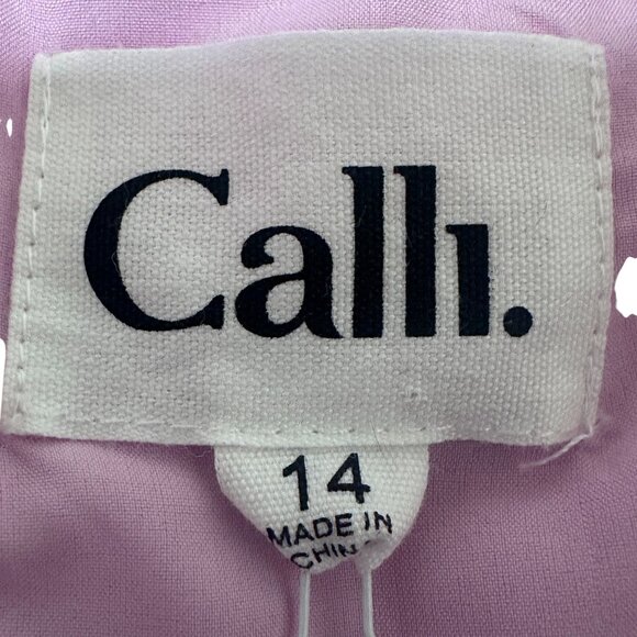 Calli Kaliana Midi Dress Purple Size 14 Knotted Front Short Sleeve Casual NWT - Picture 6 of 12